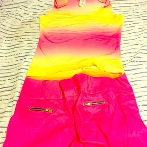 Pink & Yellow Outfit M Shirt L Shorts